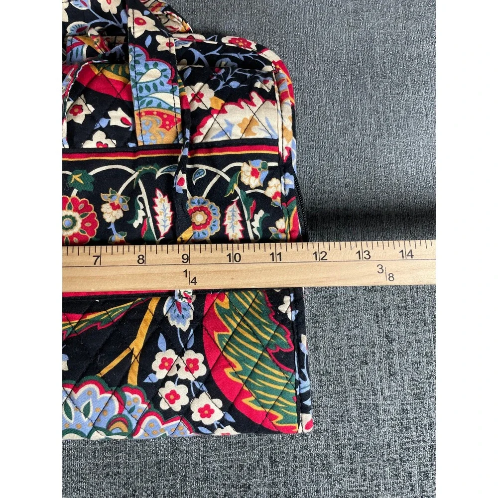 Vera Bradley Hanging Travel Organizer Quilted Black Floral Bag Organizer
